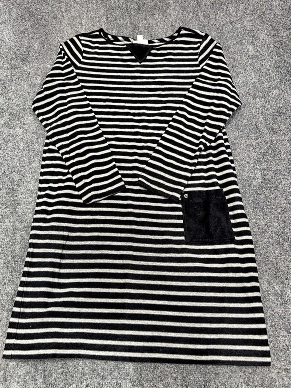 J. Jill Striped Mini Dress in Black & White Size Medium